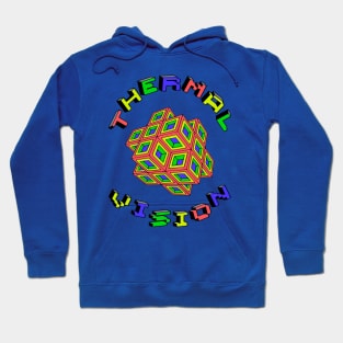 Thermal Vision: A Stunning Display of Heat and Geometry in a Colorful Graphic Tee Hoodie